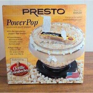 Vintage Presto 04830 PowerPop Microwave Multi-Popper Popcorn Kernel Orville NEW